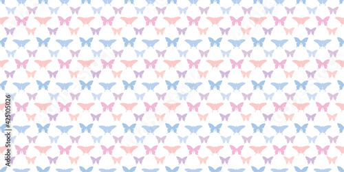 Butterfly silhouette seamless vector pattern background