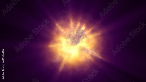 fire flame ball explosion in space  illustration