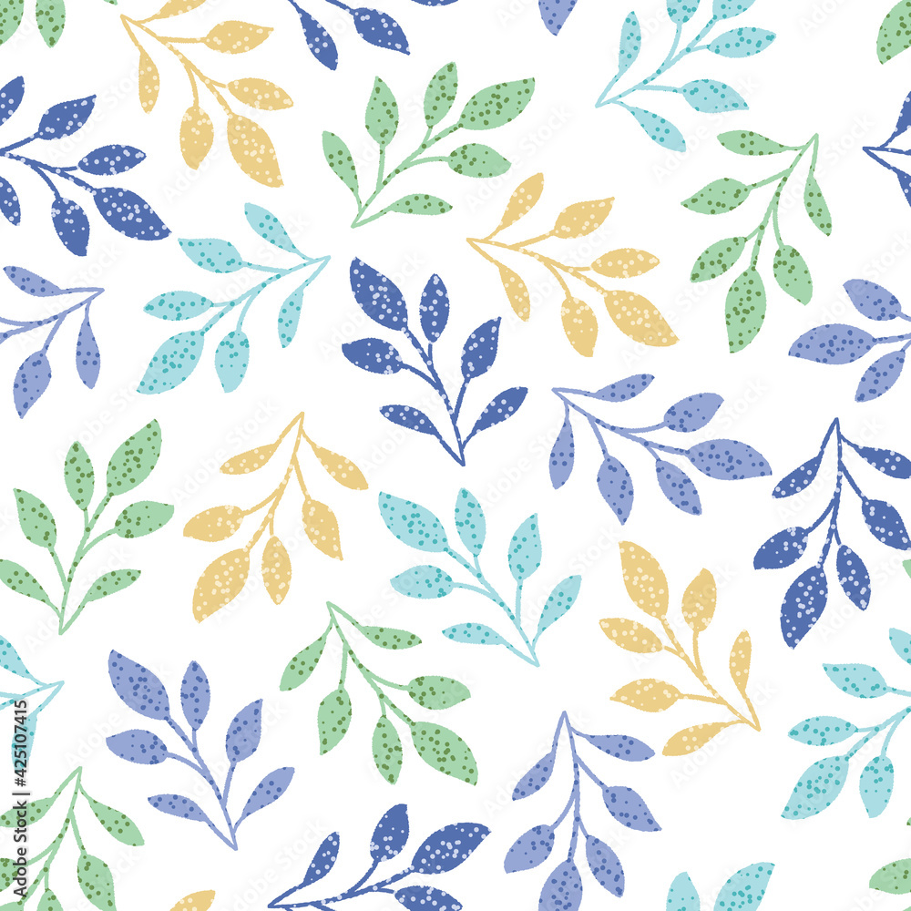 Colorful Tossed Polka Dot Leaves Seamless Pattern Background Colorful Tossed Polka Dot Leaves Seamless Pattern Background