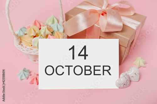 Gifts with note letter on isolated pink background with sweets, love and valentine conceptc