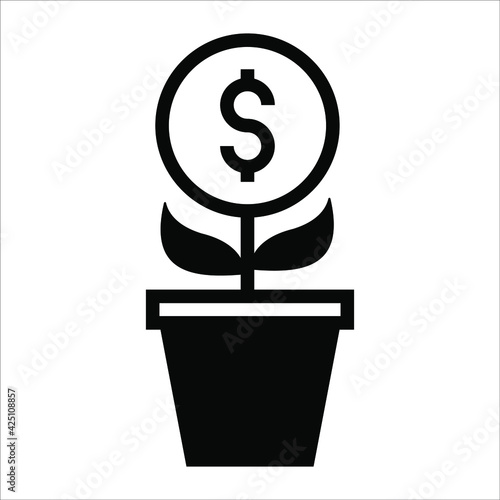 investment black filled vector icon isolated