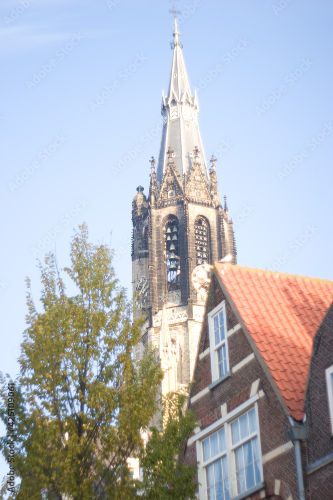Tower of Nieuwe Kerk in Delft (The Netherlands)