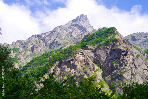 Mountain rocky peaks in the Cherek gorge