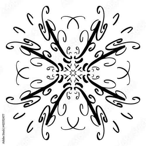 Vector seamless pattern tile - hand drawn decorative symmetrical element © Mihai Zaharia