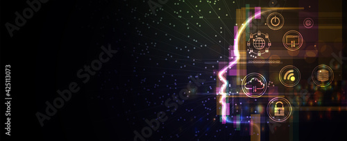 Conceptual technology illustration of artificial intelligence
