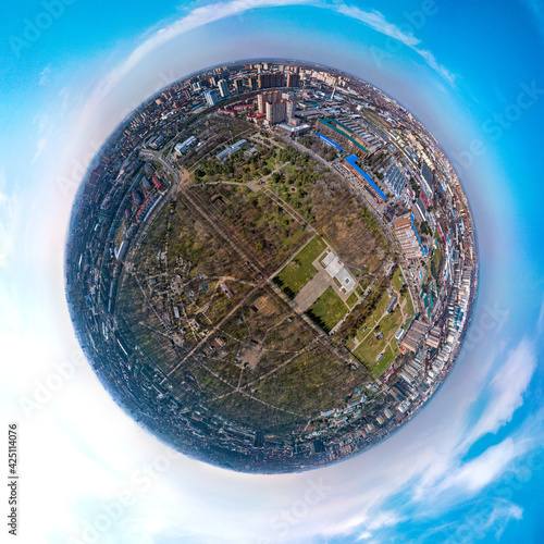 Wallpaper Mural small planet aerial landscape on a sunny day - Chistyakovskaya Roscha park on the northern outskirts of the city of Krasnodar Torontodigital.ca