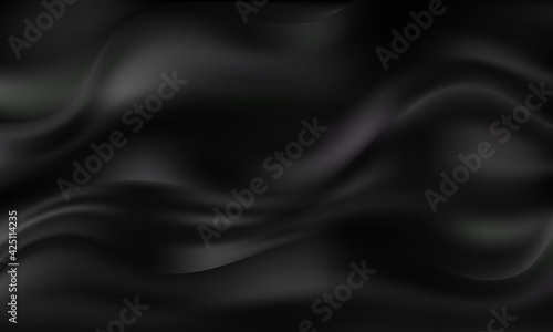 abstract black background luxury cloth or liquid wave or wavy folds of grunge silk texture satin material for luxurious elegant wallpaper design