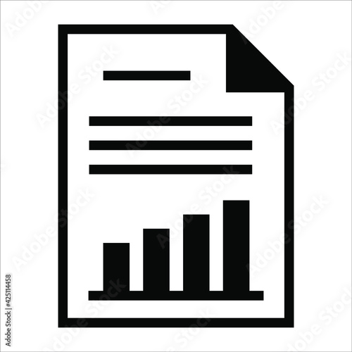 business graph, analytic black filled vector icon isolated