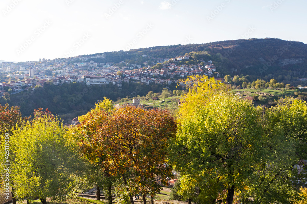 Naklejka premium Panoramic view of city of Veliko Tarnovo, Bulgaria