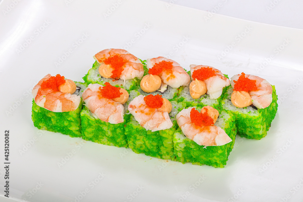 California roll with prawn and cheese California roll with prawn and cheese