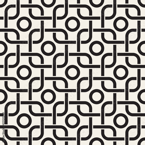 Vector seamless geometric pattern. Stylish abstract background. Repeating interwoven lines design.