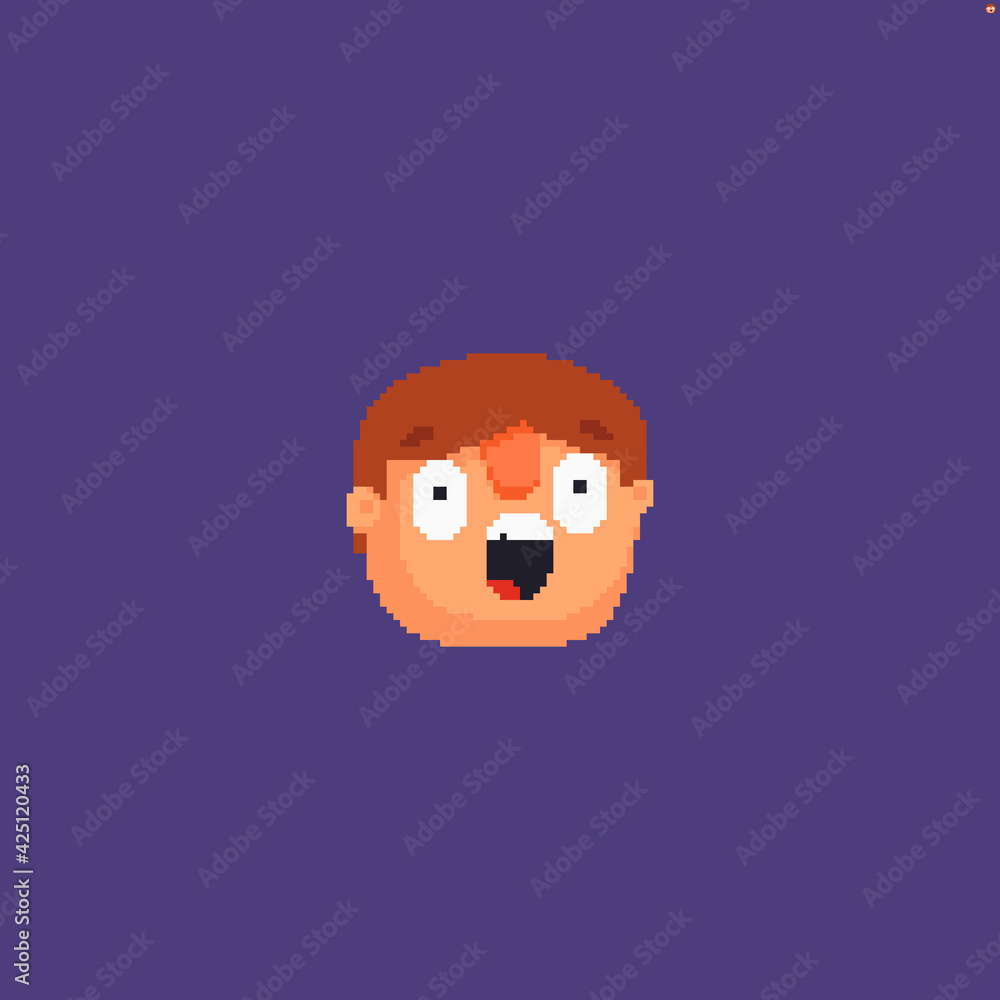 Pixel art surprized character Pixel art surprized character