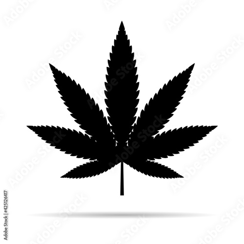 Mariuhana leaf symbol, marijuana or hemp icon, cannabis medical sign, weed drug vector illustration