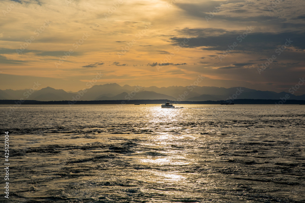 sunset on the sea