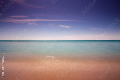 Seascape in the evening after sunset. long exposure photography.