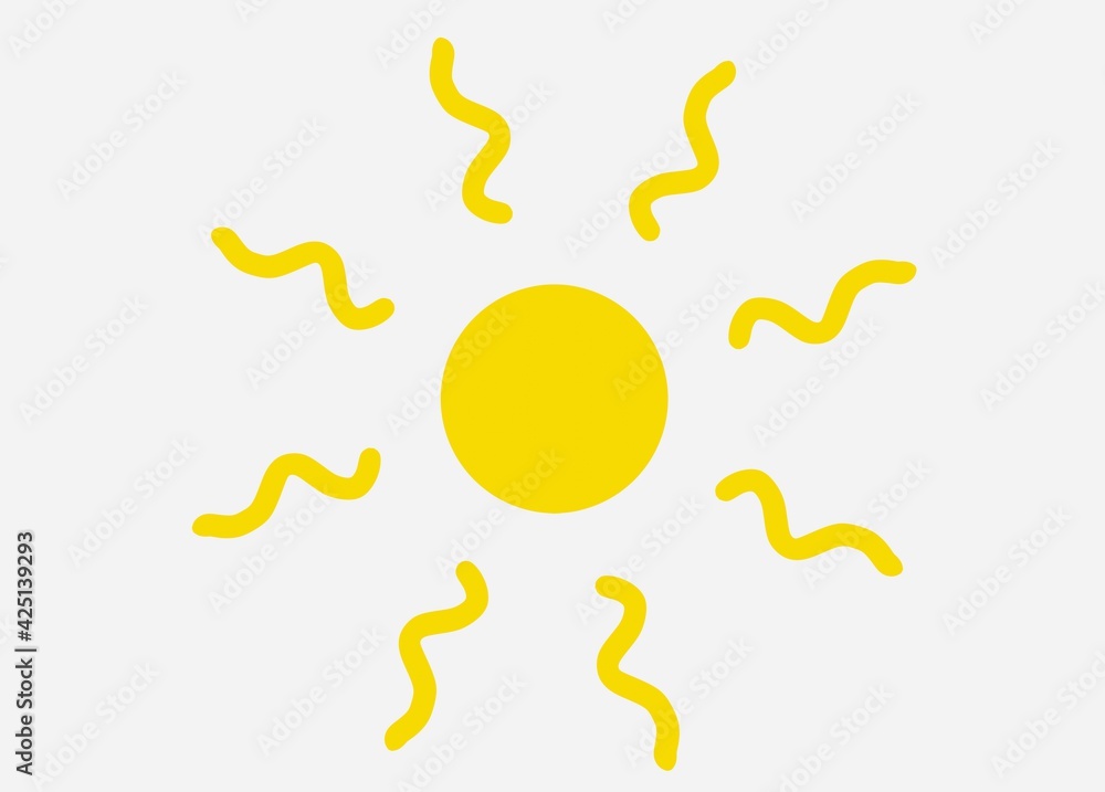 じわじわと熱を遠くに放つ黄色の太陽