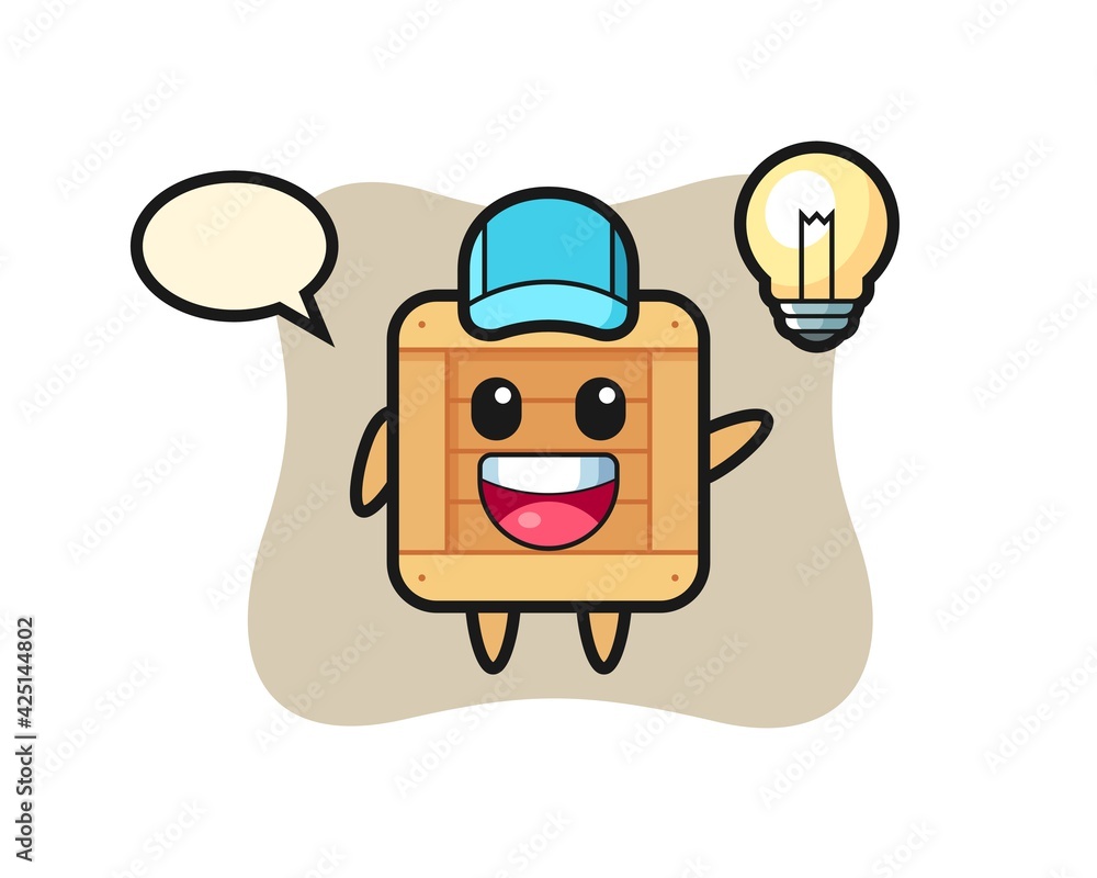 wooden box character cartoon getting the idea wooden box character cartoon getting the idea