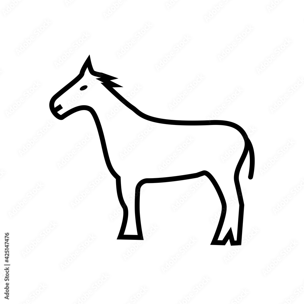 horse icon line style vector