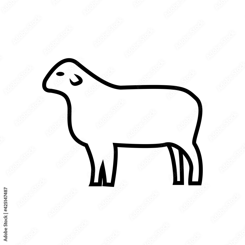 animal sheep icon line style vector animal sheep icon line style vector