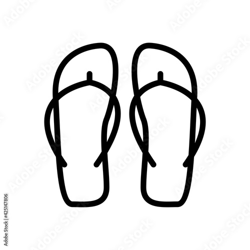 flip flop icon line style vector for your web, mobile app logo UI design