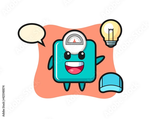 weight scale character cartoon getting the idea