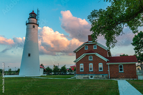 Fort Gratiot Lighthouse at Lighthouse Beach during Evening