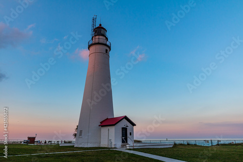Fort Gratiot Lighthouse at Lighthouse Beach during Evening photo