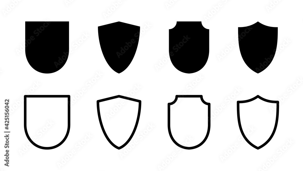 Shield icon set. Protection icon vector. Security vector icon Shield icon set. Protection icon vector. Security vector icon