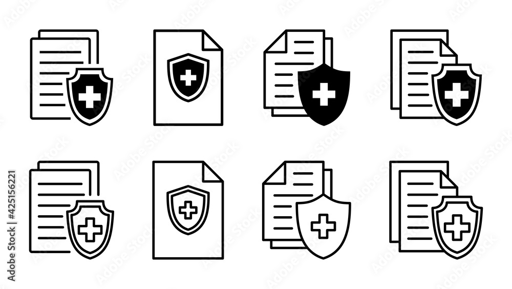 Medical insurance icon set. health insurance icon Medical insurance icon set. health insurance icon