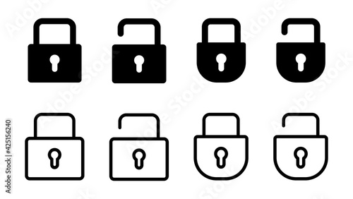 Lock icon set. Padlock icon vector. Encryption icon. Security symbol