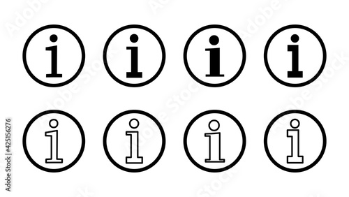 Info sign icon set. about us icon vector. Faq icon