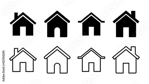 House icon set. Home icon vector