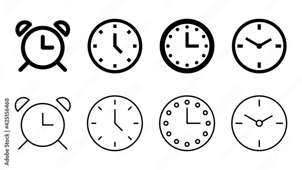 Clock icon set. Time icon vector. watch icon symbol Clock icon set. Time icon vector. watch icon symbol
