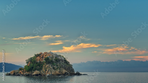 sunset over the sea.acapulco beach. beautiful sky in mexico