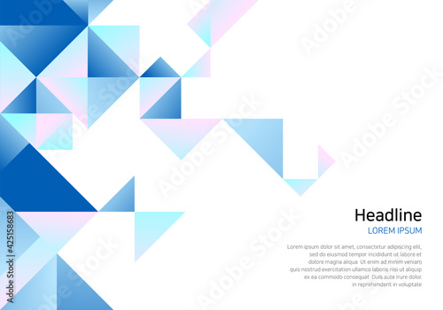 Geometric vector background design of blue gradient color.