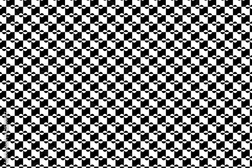 Patrón de formas geométricas negras con efecto negativo en blanco