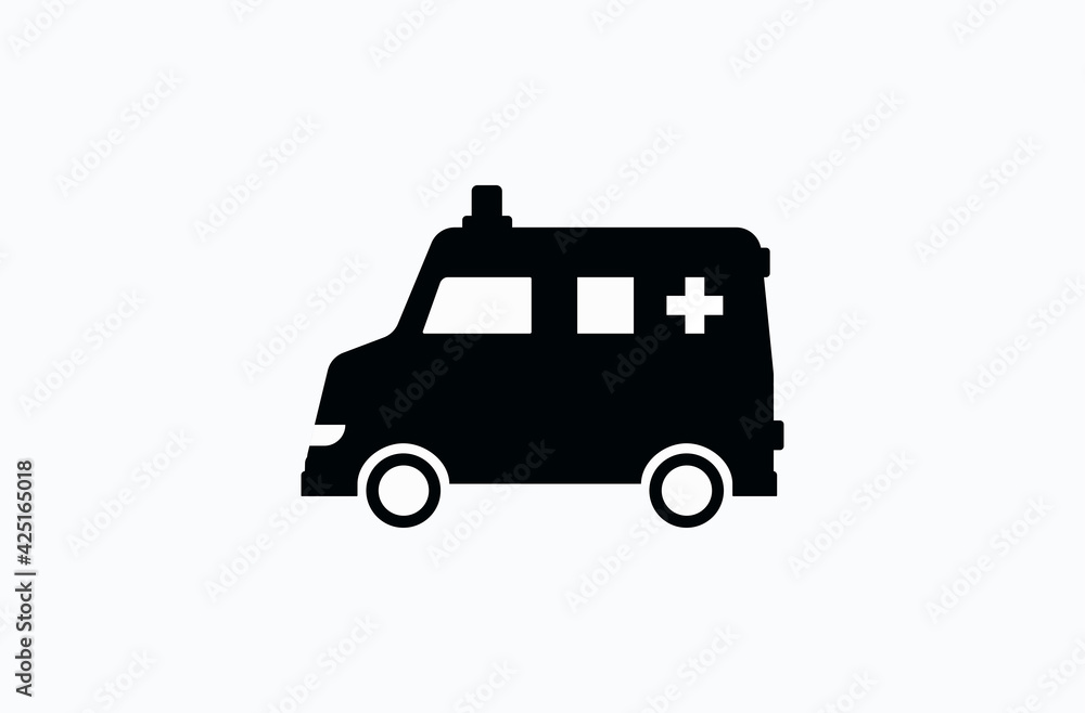 Emergency ambulance vector illustration, medical vehicle, 