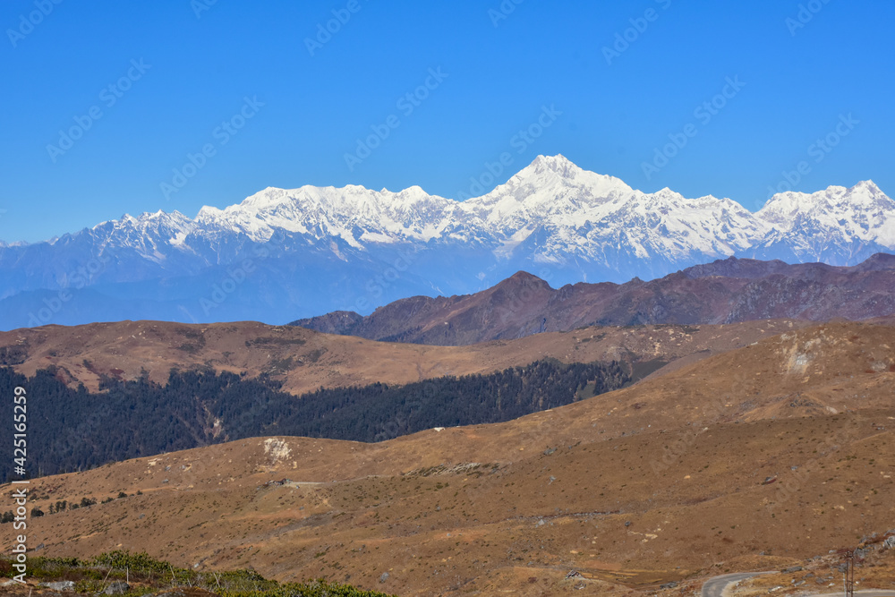 Majestic view of mount Kanchenjunga Majestic view of mount Kanchenjunga