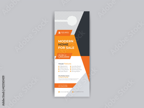 Real Estate Door Hanger and modern Door hanger template