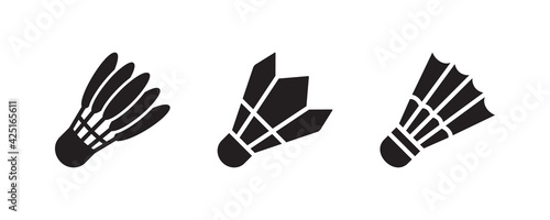 Shuttlecock icon set. Vector graphic illustration. Suitable for website design, logo, app, template, and ui. 