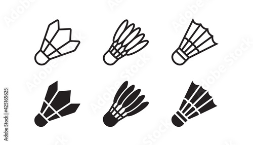 Shuttlecock icon set. Vector graphic illustration. Suitable for website design, logo, app, template, and ui. 