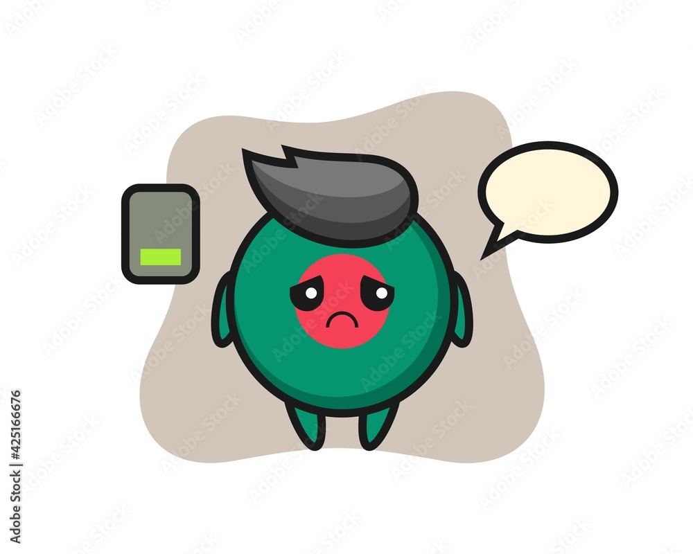bangladesh flag badge mascot character doing a tired gesture bangladesh flag badge mascot character doing a tired gesture