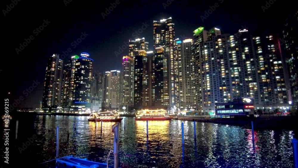 Night view of haeundae sea, Busan, South Korea, Asia. Night view of haeundae sea, Busan, South Korea, Asia.