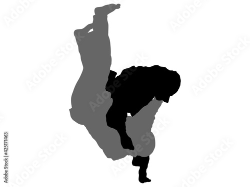 柔道シルエット_投げ技