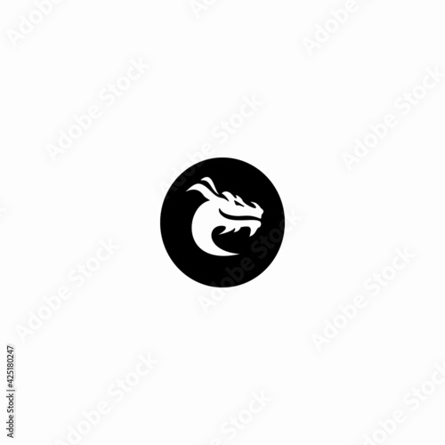 O Letter logo icon with dragon icon design vector illustration