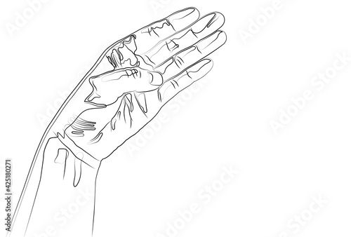 左手のシンプルな線画