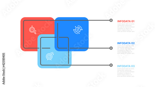 Presentation infographic template. Business concept with 3 options, marketing icons. Vector illustration. Can be used for workflow layout, diagram, annual report, web design. 