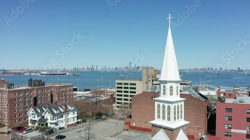 Rising over Brighton Heights Reformed Church in Staten Island