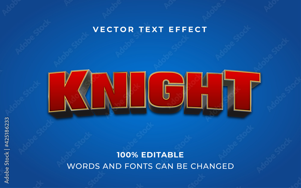 Knight Vector 3d Text Effect