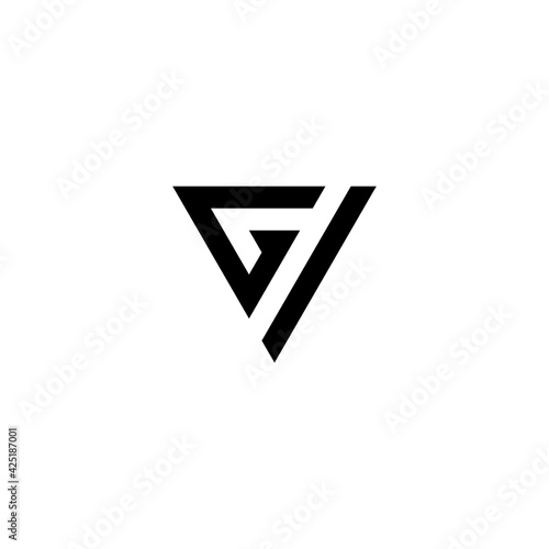 Free Download Creative Illustration of modern triangle letter GI - GFXLoad